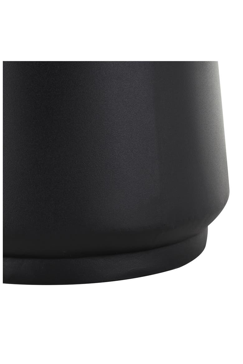 Black Metal Vase, Alternate, color, BLACK