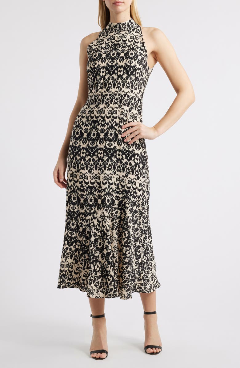 Sam Edelman Ikat Sleeveless Maxi Dress, Main, color, Black/ Ecru