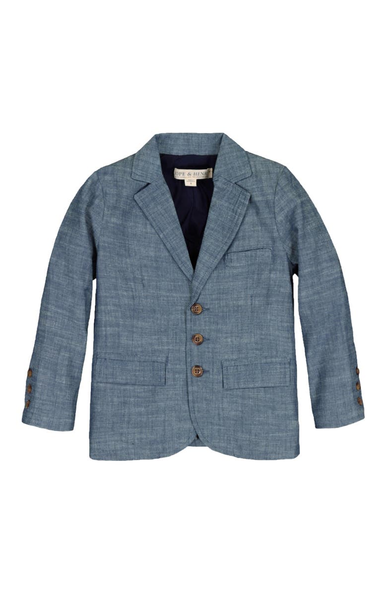 Hope & Henry Baby Boys' Organic Chambray Suit Jacket, Infant, Main, color,