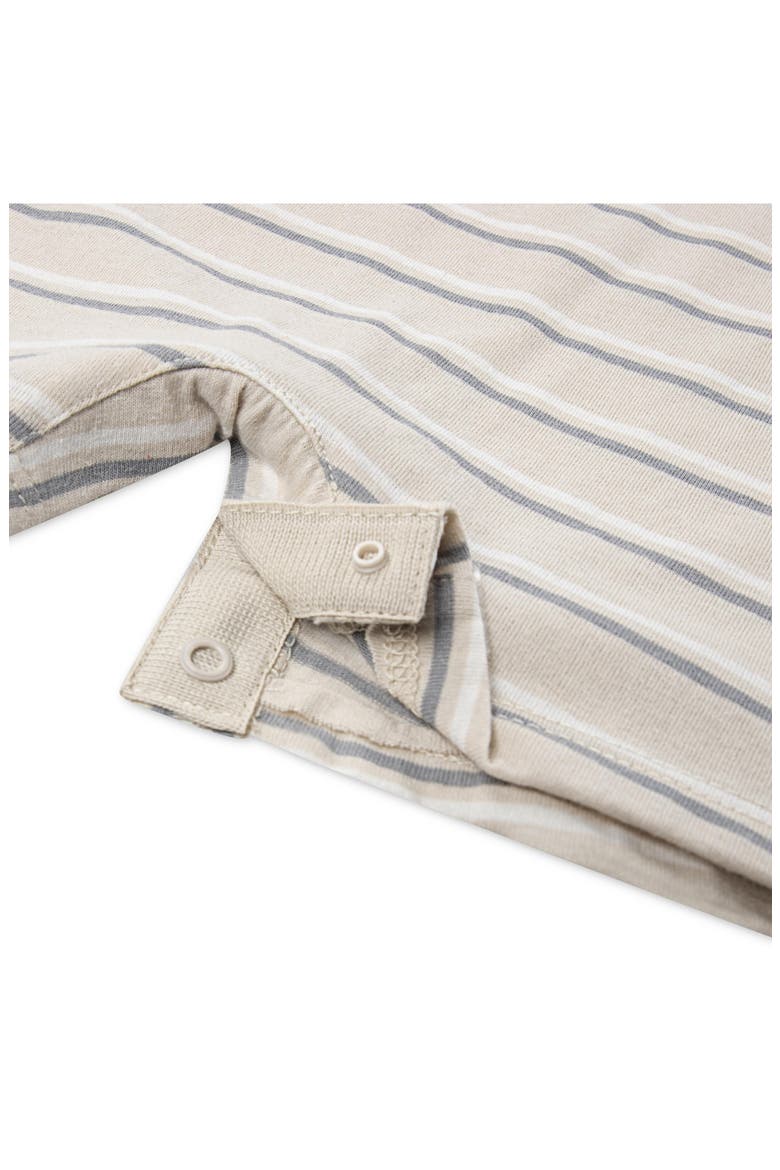 2-Pack Dino Stripe Short Sleeve Rompers, Alternate, color, HUGGIES FRENCH OAK