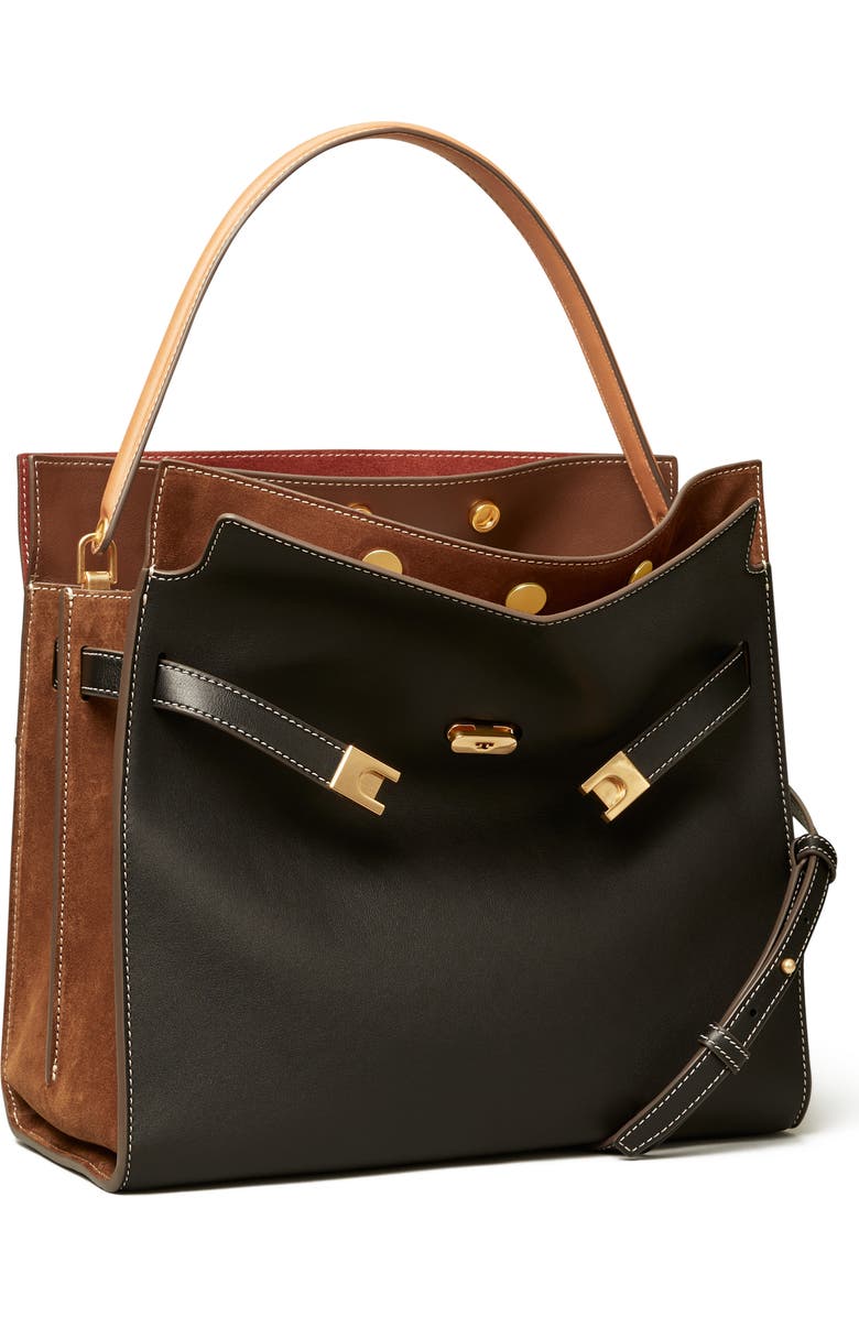 Tory Burch Lee Radziwill Leather Double Bag, Alternate, color,