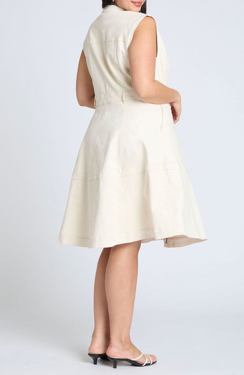 ELOQUII Denim Fit & Flare Dress, Alternate, color, 