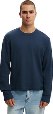 Cotton On Men's Cropped Fit Textured Long Sleeve