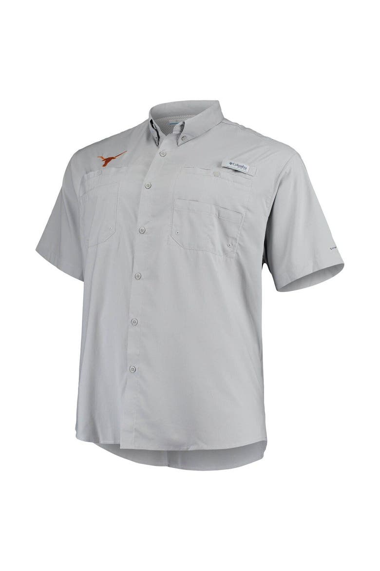 Men's Columbia Gray Texas Longhorns Big & Tall Tamiami Omni-Shade Button-Down Shirt, Alternate, color, Gray