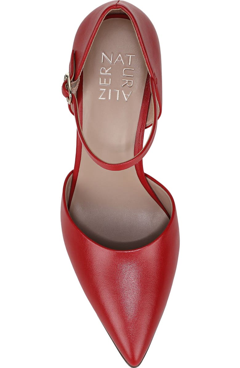 Naturalizer Amber Ankle Strap Pointed Toe Pump, Alternate, color, Crimson Red