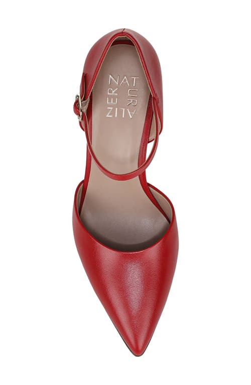 Naturalizer Amber Ankle Strap Pointed Toe Pump In Red