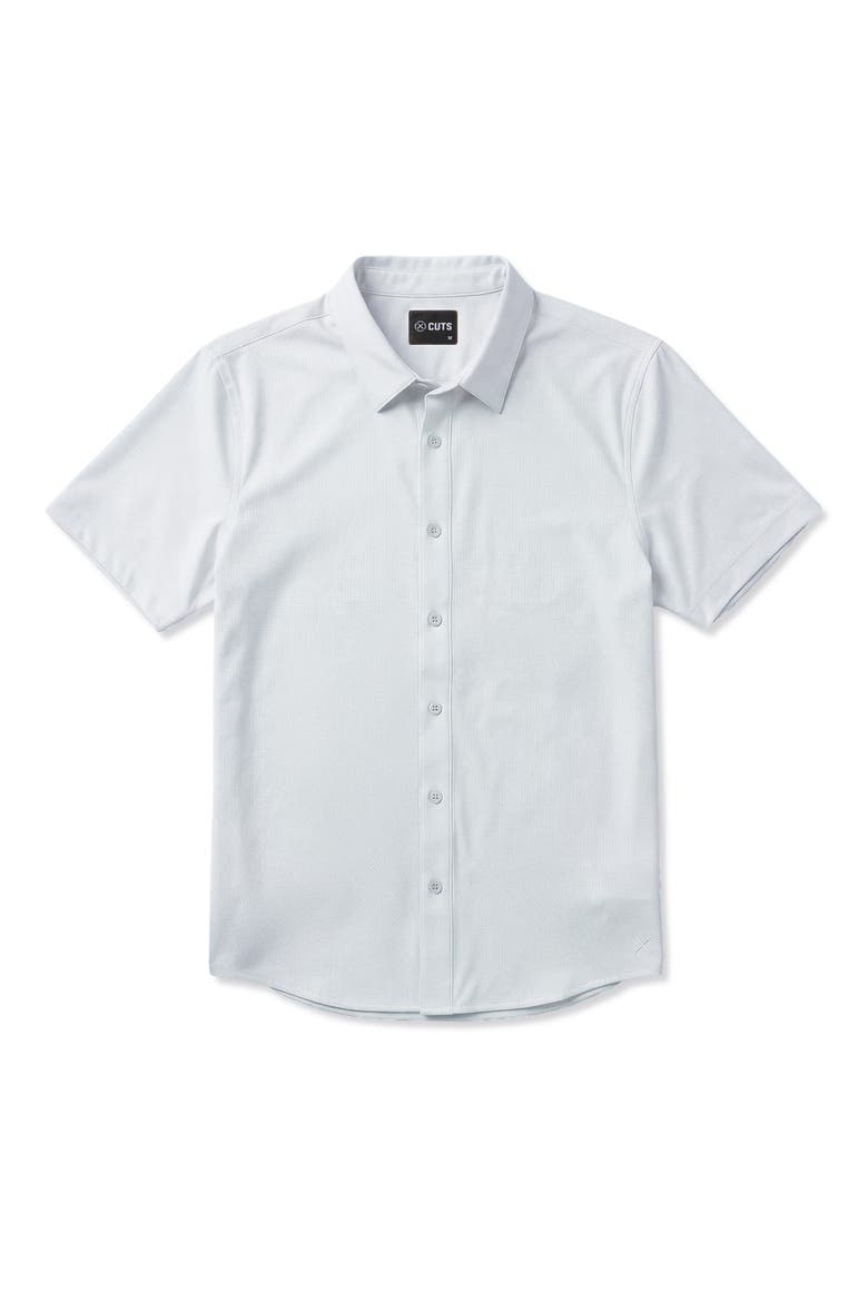 Crossover Performance Short Sleeve Button-Up Shirt, Alternate, color, WHITE