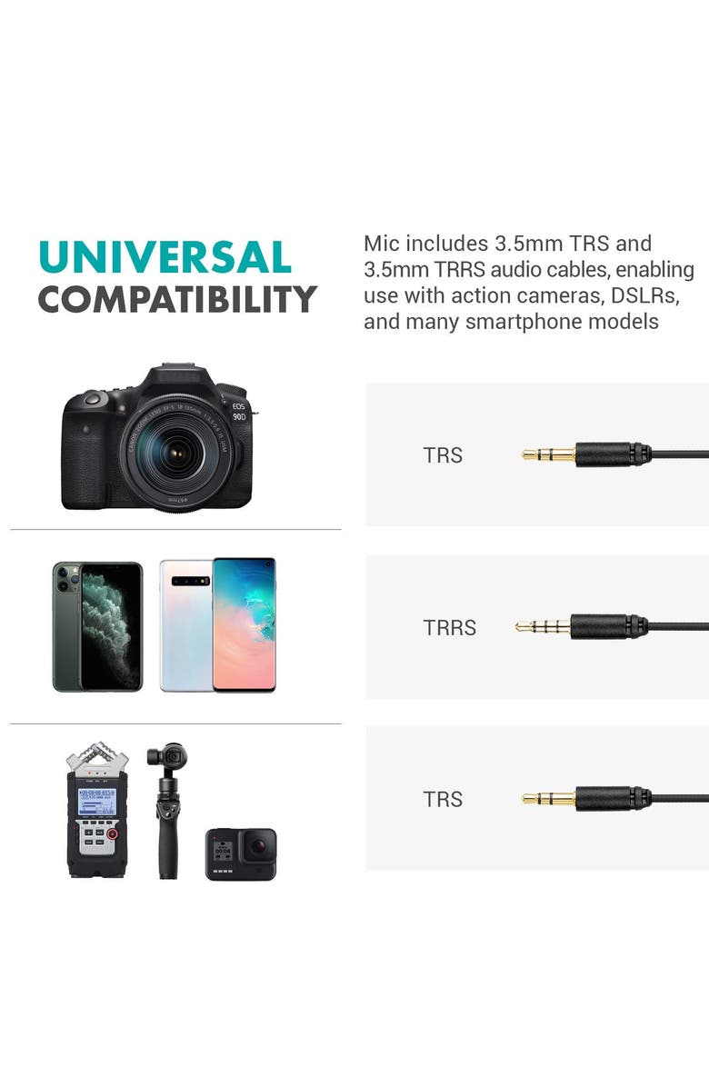 MOVO GPR-5 GoPro Camera Case with VXR10 Microphone Bundle, Alternate, color, Black