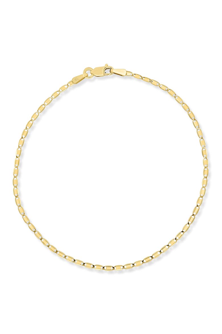 14k Gold Chain Bracelet, Main, color, 14KY