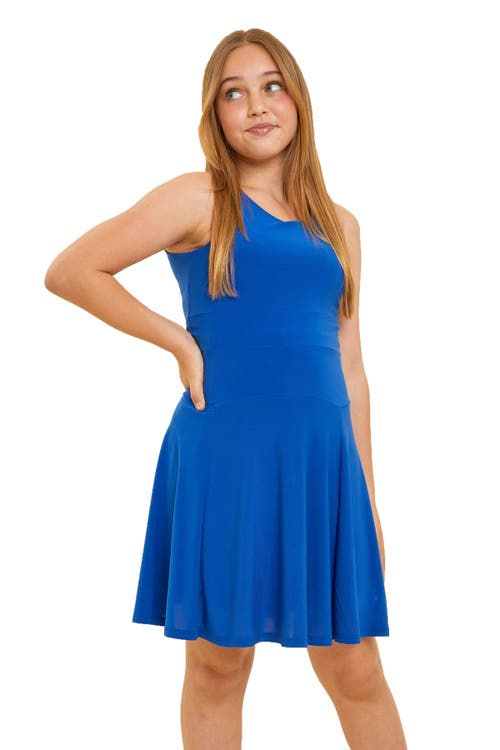 Un Deux Trois Girl's Skater Tank Dress In Blue