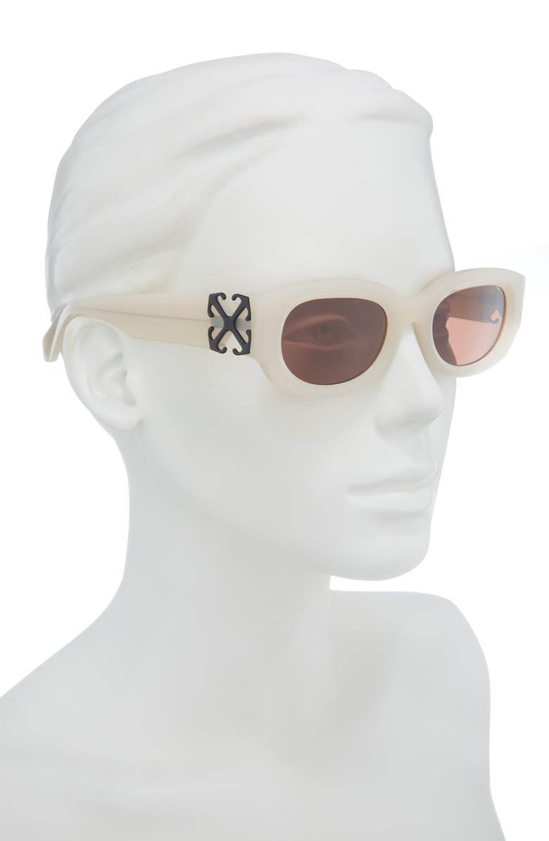 Off-White Palmer Oval Sunglasses, Alternate, color, Beige Brown