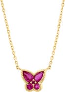 EFFY Natural Ruby Butterfly Pendant Necklace