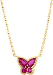 EFFY Natural Ruby Butterfly Pendant Necklace