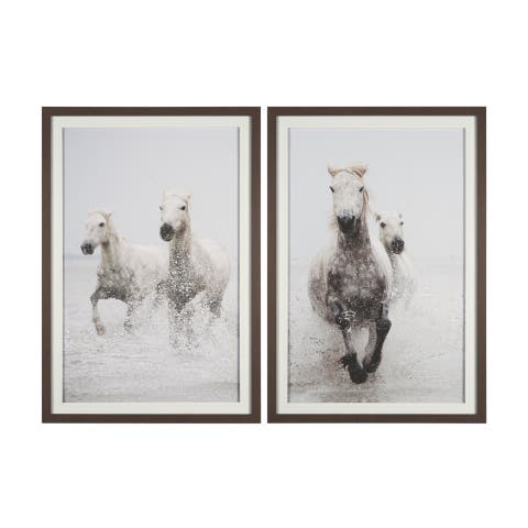 Determination Horse by Irene Sucocki a Hand Embellished Framed Art Photo Print under Glass