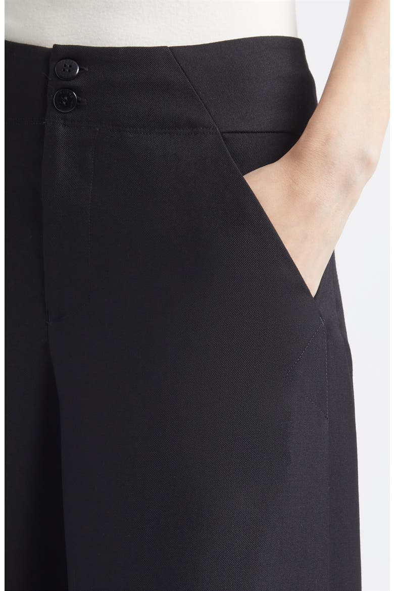 Leona High Waist Wide Leg Wool Trousers, Alternate, color, BLACK