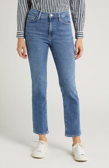 FRAME FRAME LE HIGH RIPPED STRAIGHT LEG JEANS