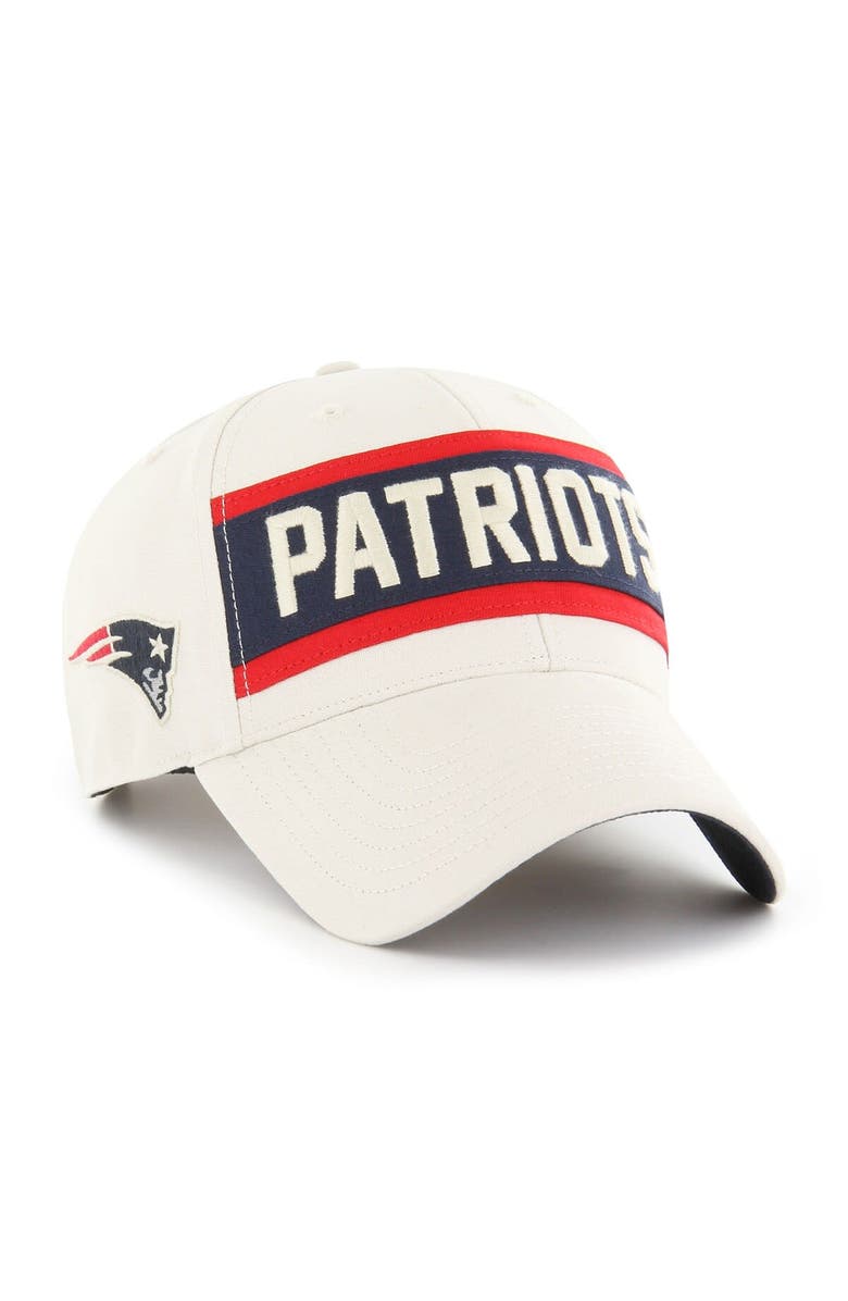 '47 Men's '47 Cream New England Patriots Crossroad MVP Adjustable Hat, Main, color, 