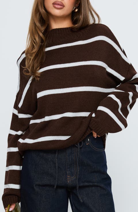 Alara Stripe Mock Neck Sweater