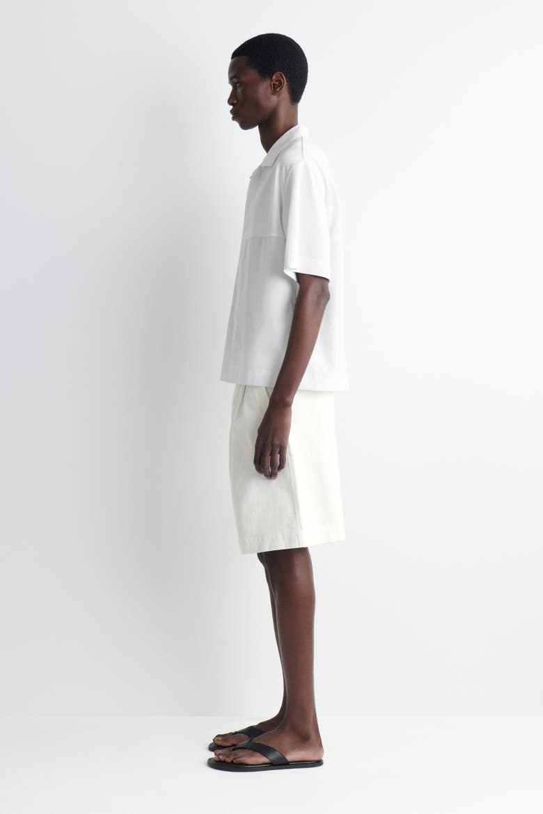Relaxed Contrast-panel Shirt, Alternate, color, WHITE