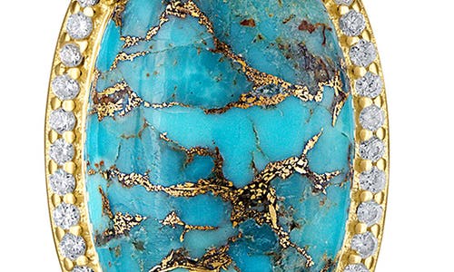 Fzn Composite Turquoise Drop Earrings In Yellow