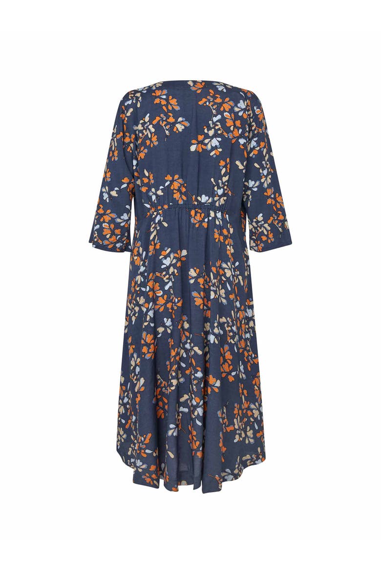 MaNymari Round Neck 3/4 Sleeve Dress, Alternate, color, Autumnal