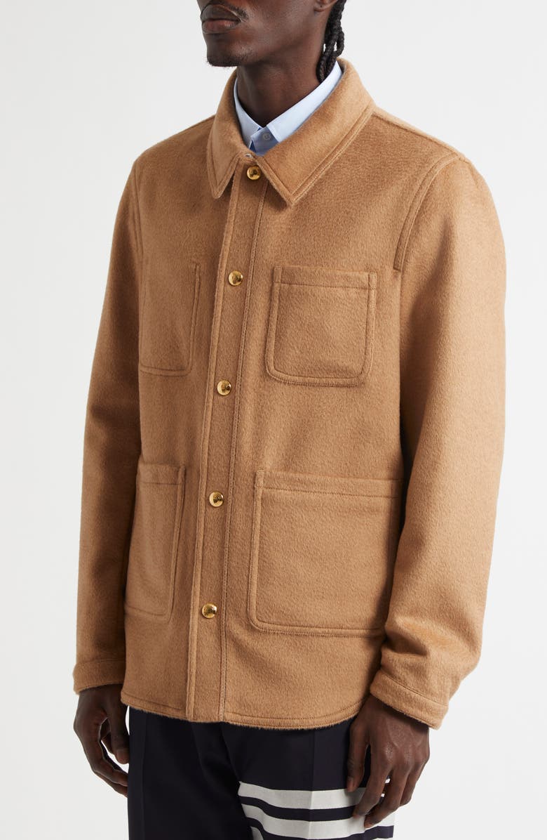 Thom Browne Utility Camel Hair Jacket, Alternate, color, Camel