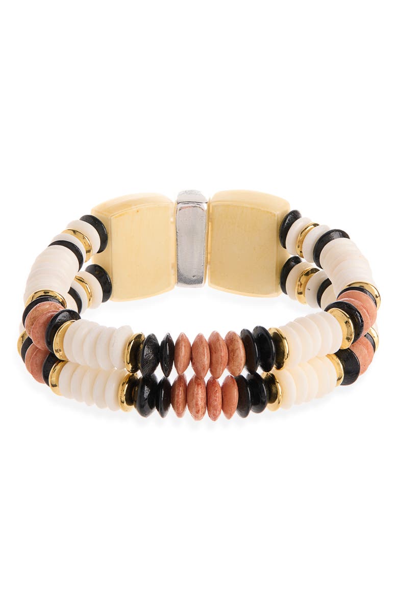 Isabel Marant Beaded Bracelet, Alternate, color, Ecru/ Silver