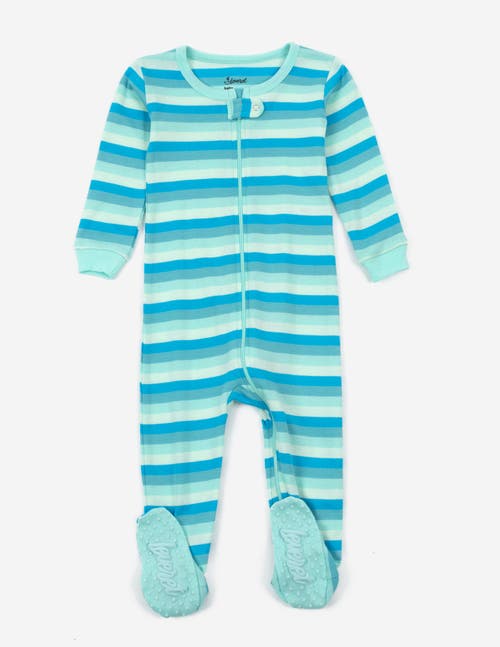 Leveret Kids'  Footed Striped Cotton Matching Family Pajamas In Animal Print
