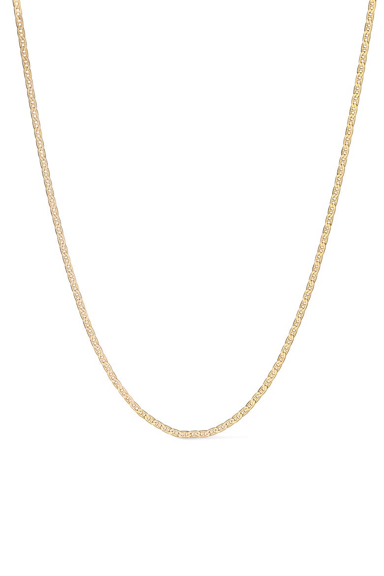 Solid Yellow Gold - Flat Mariner Chain Necklace, Main, color, Gold