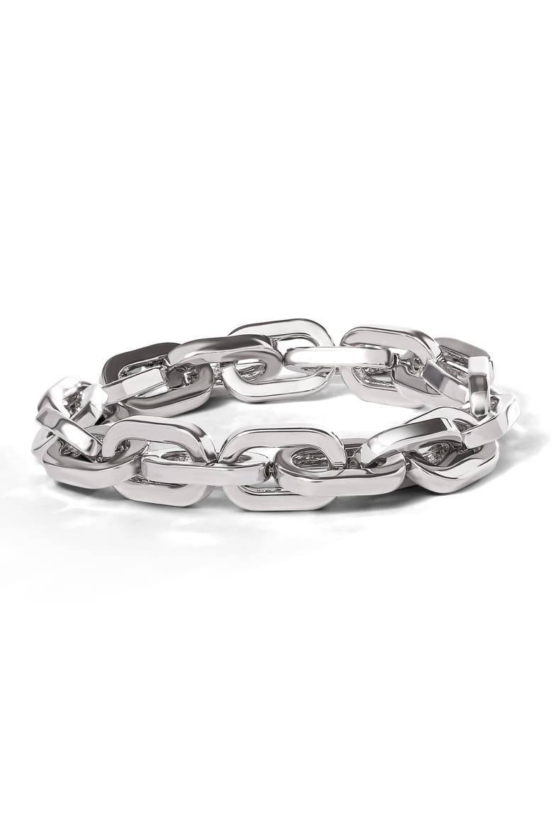 Mixed Metal Link Chain Bracelet, Main, color, Silver