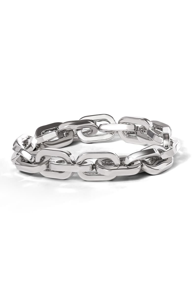 Jessica Simpson Metal Link Chain Bracelet, Main, color, Silver