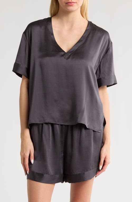 Nordstrom Sandwashed Silk Short Pajamas In Grey Stonehenge