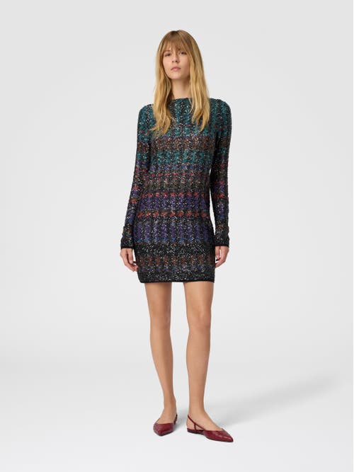 Missoni Mini Dress With Chevron And Stripe Pattern In Multi