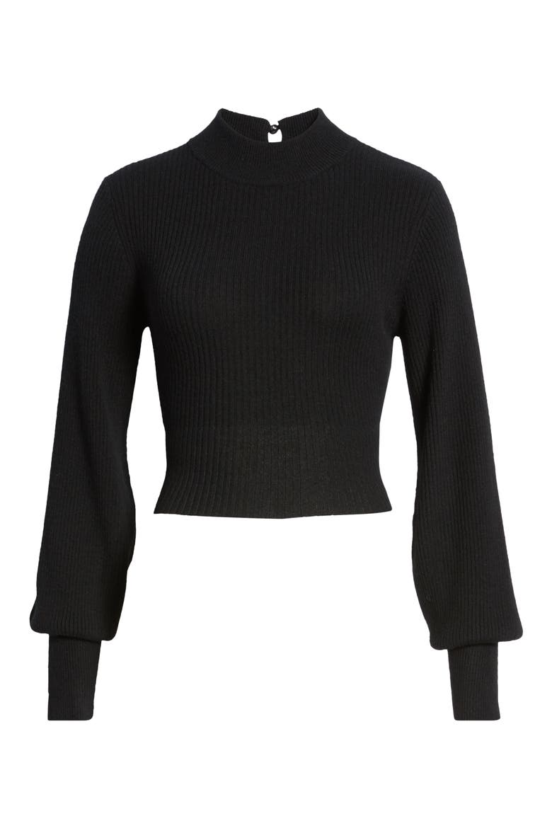 Osteria Open Back Cashmere Sweater, Alternate, color, BLACK