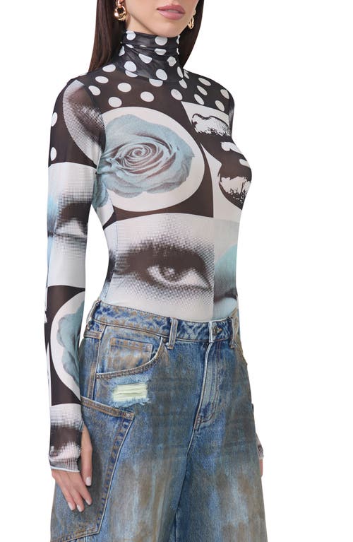AFRM AFRM ZADIE PRINT SHEER MESH TOP