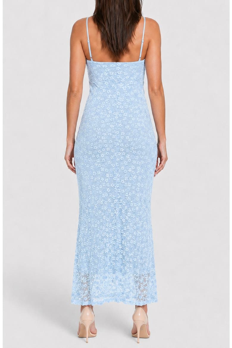 Daisy Lace Bodycon Maxi Dress, Alternate, color, BLUE