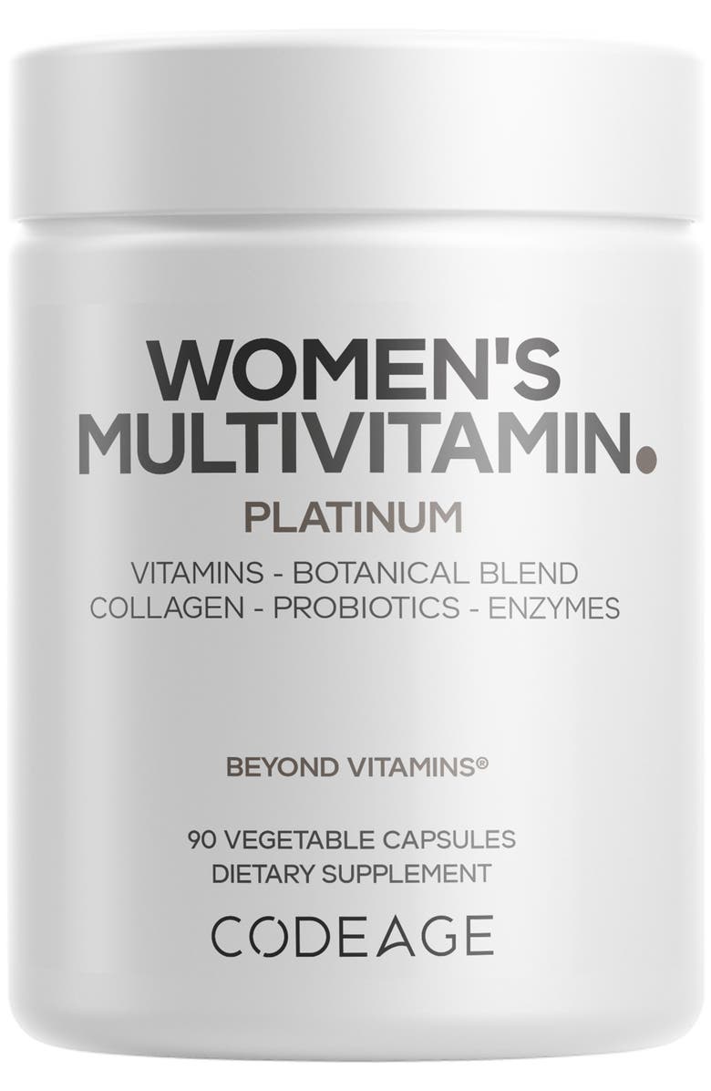 Codeage Women's Multivitamin Platinum, Vitamins A D3 K1 K2 B12, Main, color, White