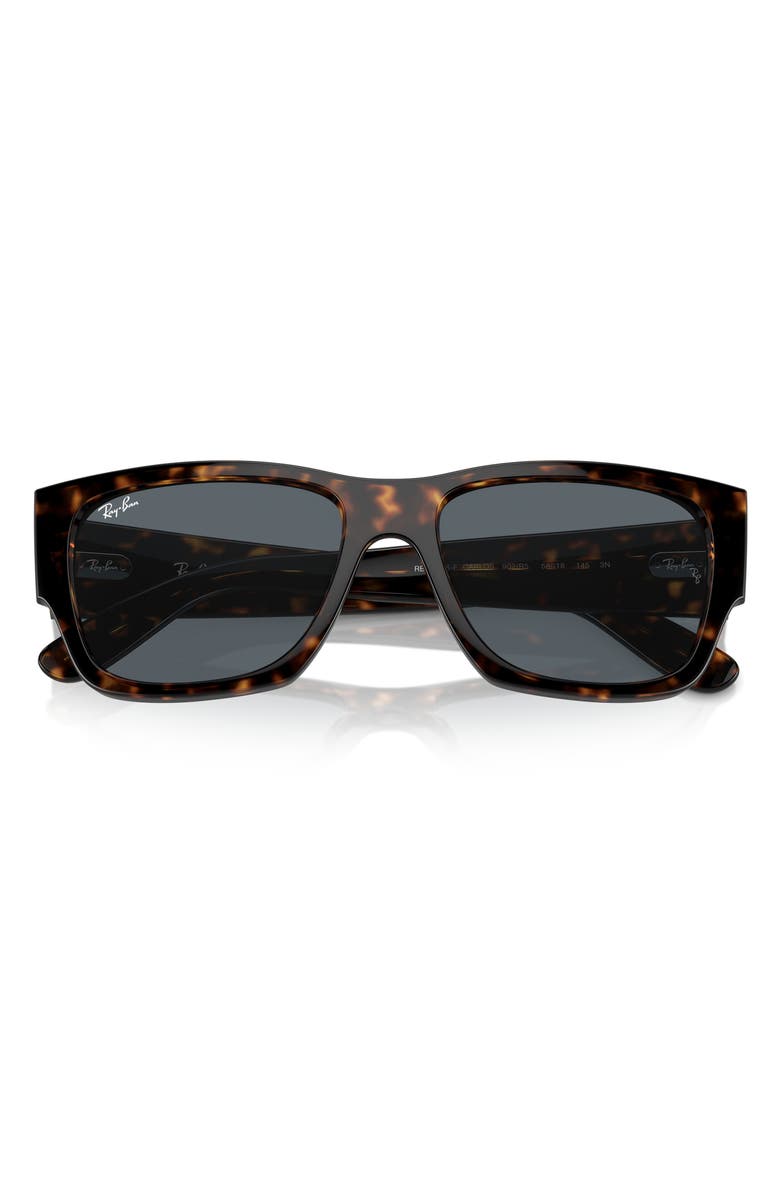 Ray-Ban Carlos 56mm Rectangular Sunglasses, Alternate, color, Havana