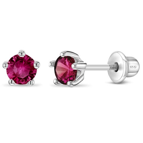 Classic Cubic Zirconia Birthstone Solitaire Earrings