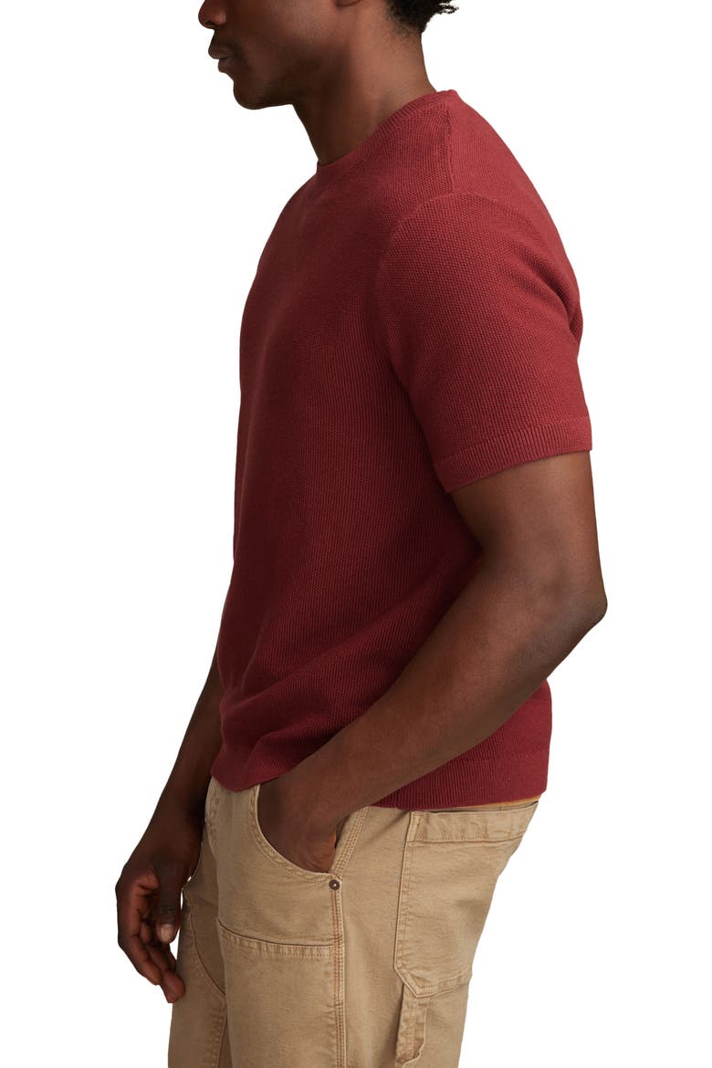 Rib Short Sleeve Sweater, Alternate, color, SYRAH