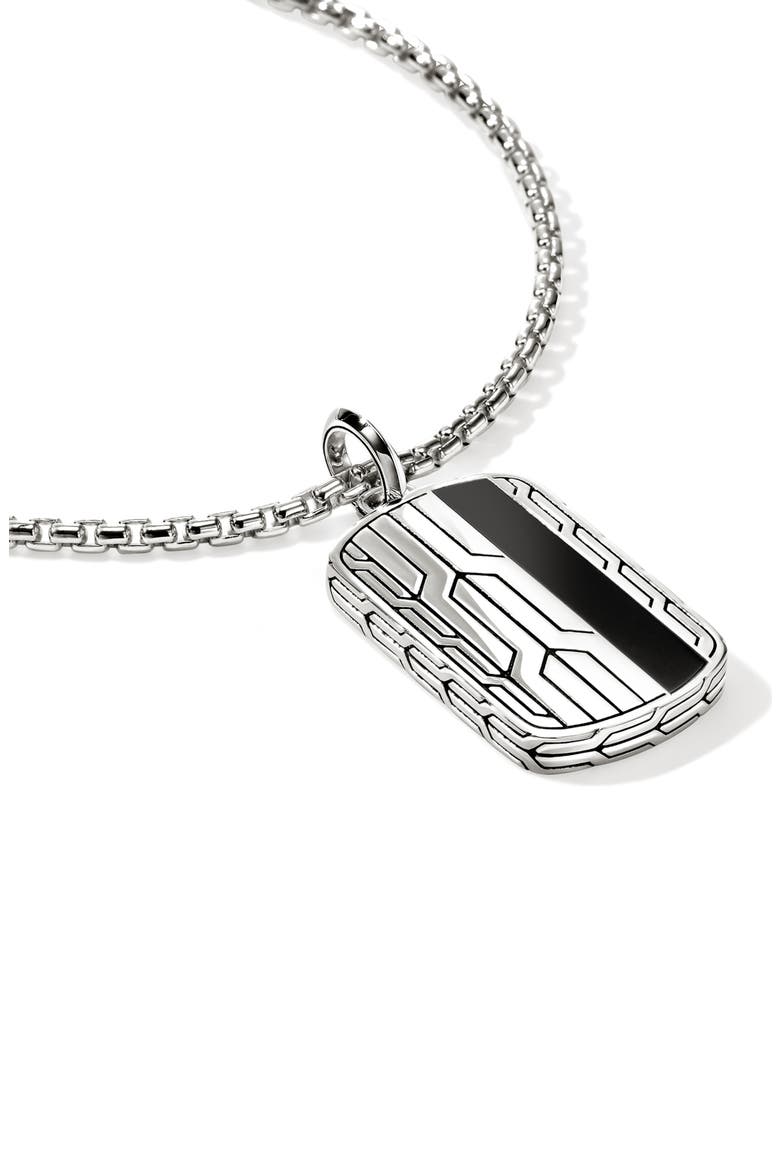 Icon 50 Tag Pendant Necklace, Alternate, color, BLACK ONYX