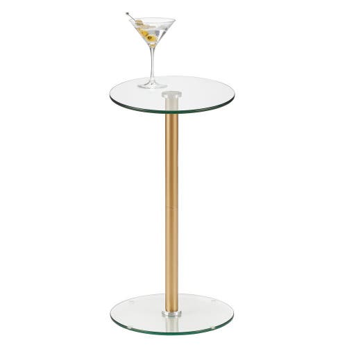 Idesign 12" Gina Glass Steel Drink Table In Transparent