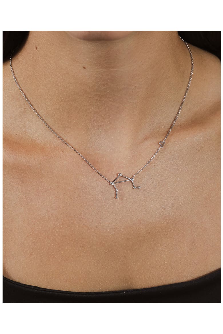 14K Gold Plated Station Constellation Pendant Necklace, Alternate, color, SILVER - LIBRA