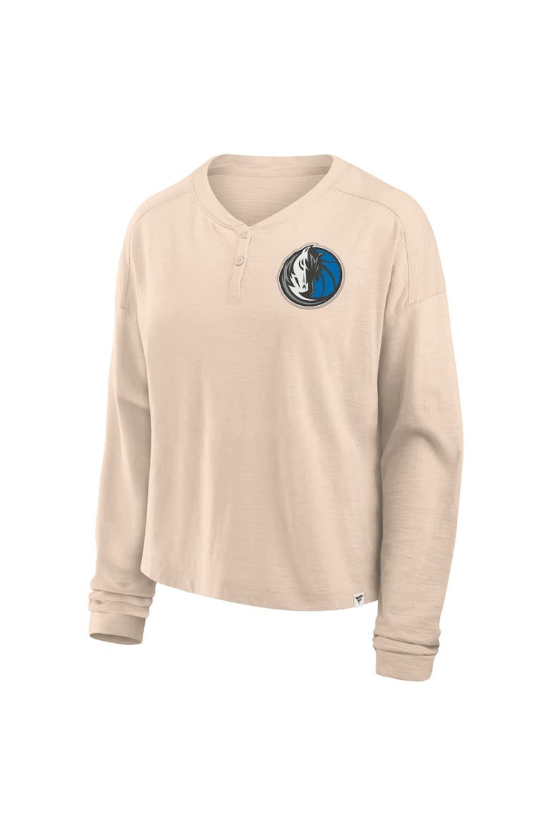 Women's Fanatics Natural Dallas Mavericks Boxed Out Drop Fashion Long Sleeve T-Shirt, Alternate, color, Natural