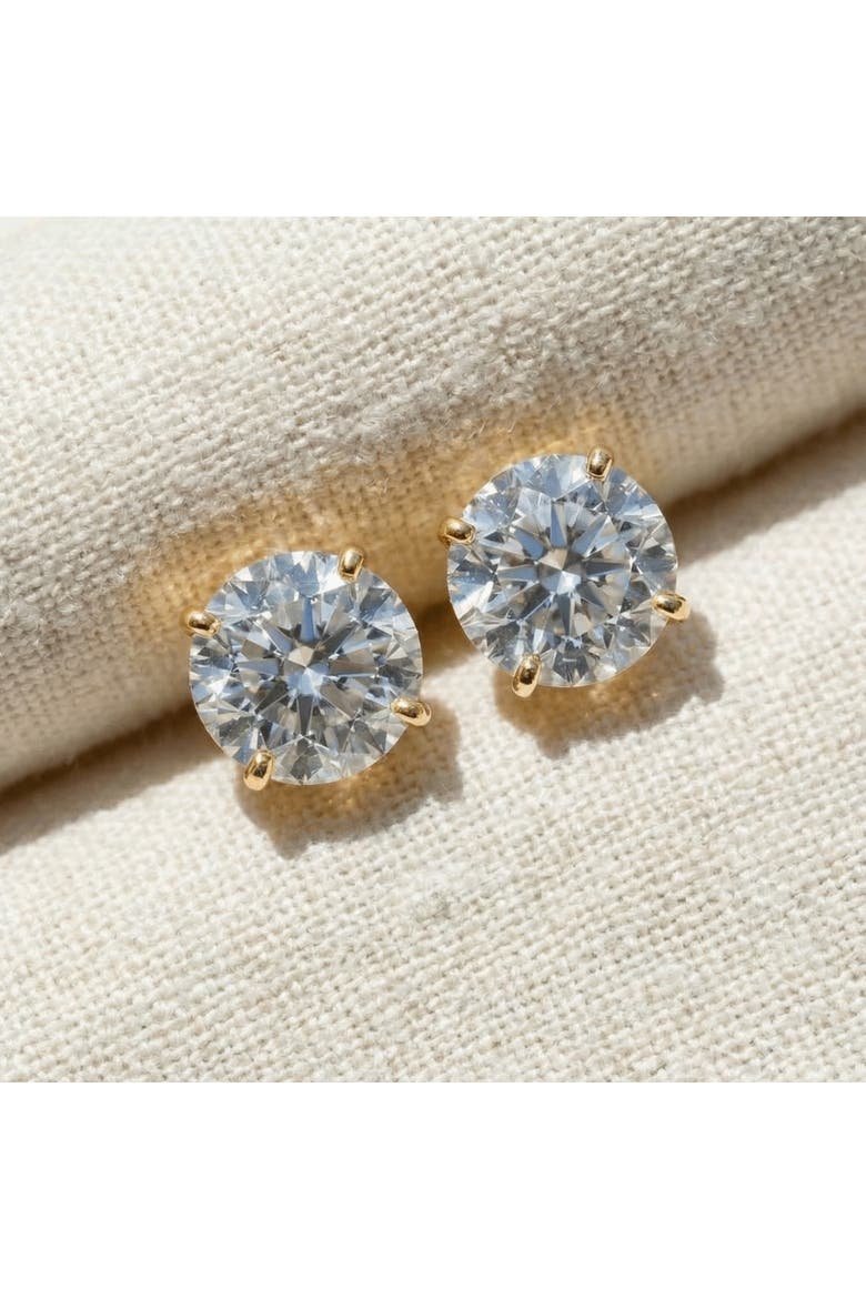 1.50ct Lab Grown Diamond Studs 14k Gold Screw Backs, Alternate, color, 14k Yellow Gold