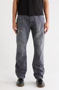 PURPLE BRAND Embellished Paint Carpenter Jeans