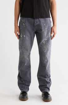 PURPLE BRAND Embellished Paint Carpenter Jeans