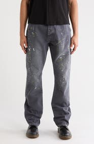 PURPLE BRAND Embellished Paint Carpenter Jeans
