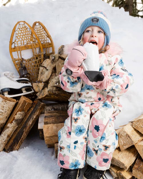 Deux Par Deux Baby Girl Winter Mittens Play In Pink