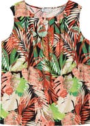 KASPER Leaf Print Sleeveless Top